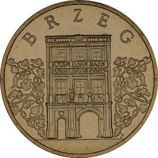Монета Польши 2 Злотых, " Бжег" AU, 2007