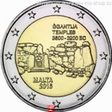 Монета Мальты 2 Евро 2016 год "Джгантия. Мальтийские доисторические комплексы", AU