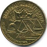 Монета Польши 2 Злотых, "15-летие Конституционного суда" AU, 2001