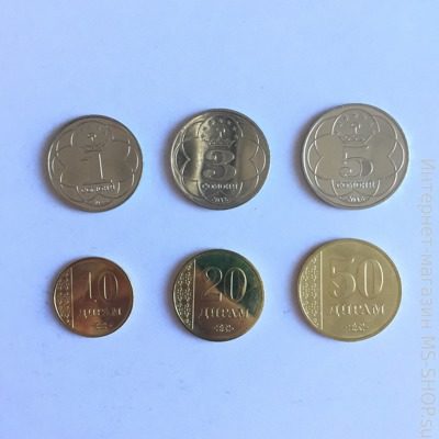 Комплект из 6-ти монет Таджикистана, 2018