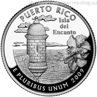 Монета 25 центов США "Пуэрто-Рико", AU, 2009, Р