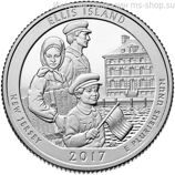 Монета США 25 центов "39-ый национальный монумент острова Эллис, Нью-Джерси", S, AU, 2017