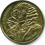 Монета Польши 2 Злотых, "Ян II Казимир" AU, 2000
