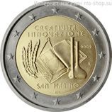 Монета 2 Евро Сан-Марино "Европейский год творчества и инноваций" AU, 2009 год