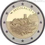 Монета Монако 2 Евро, "800-летие строительства первого замка на скале Монако", AU, 2015