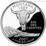 Монета 25 центов США "Монтана", AU, 2007, P