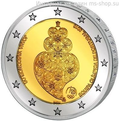 Монета Португалии 2 Евро 2016 год "Участие сборной Португалии в Олимпийских играх 2016 в РИО", AU
