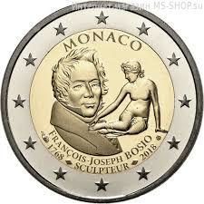 Монета Монако 2 евро "250 лет со дня рождения Француа Жосес Бозио", 2018