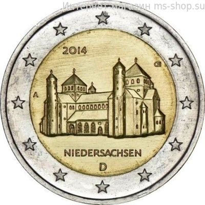 Монета Германии 2 Евро, Федеральные земли Германии "Нижняя Саксония ", AU, 2014