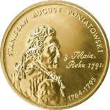 Монета Польши 2 Злотых, "Станислав Август Понятовский" AU, 2005