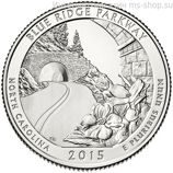 Монета США 25 центов "28-ой автомагистраль Блю-Ридж, Северная Каролина", P, AU, 2015