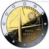 Монета Португалии 2 Евро 2016 год "50 лет мосту 25 апреля в Лиссабоне на реке Тежу", AU