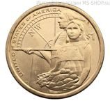 Монета США 1 доллар "Помощь индейцев экспедиции Льюиса и Кларка", AU, D, 2014