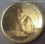 Монета Турции 1 лира "Ангорская кошка", AU, 2015