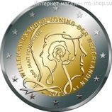 Монета Нидерланды 2 Евро "200 лет Королевству Нидерландов" AU, 2013 год
