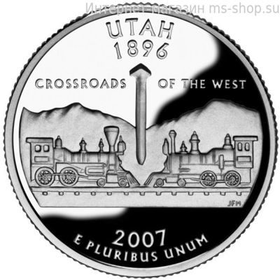Монета 25 центов США "Юта", AU, 2007, Р