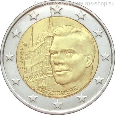 Монета 2 Евро Люксембург  "Дворец Великих герцогов" AU, 2007 год