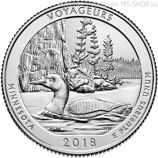 Монета США 43-ий парк "Вояджерс (Voyageurs) Миннесота", двор P, AU, 2018