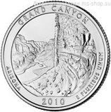 Монета США 25 центов "4-ый национальный парк Гранд-Каньон, Аризона", D, AU, 2010