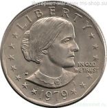 Монета США 1 доллар "Сьюзен Энтони" монетный двор D, AU, год 1979