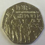 Монета Великобритании 50 пенсов "100 лет закону о народном представительстве", AU, 2018