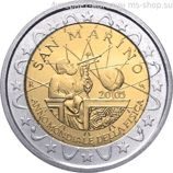Монета 2 Евро Сан-Марино "Год физики" AU, 2005 год