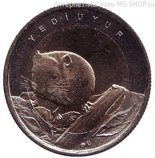 Монета Турции 1 лира "Соня", AU, 2016