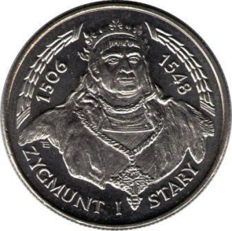 Монета Польши 20000 злотых, "Король Сигизмунд I Старый (1506-1548)" AU, 1994