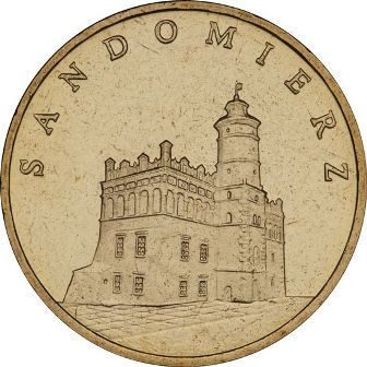 Монета Польши 2 Злотых, "Сандомир" AU, 2006