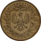 Монета Польши 2 Злотых, "Опольское воеводство" AU, 2004
