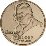 Монета Польши 2 Злотых, "Чеслав Милош" AU, 2011
