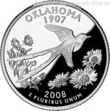 Монета 25 центов США "Оклахома", AU, 2008, D