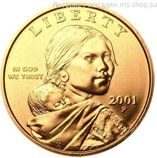 Монета США 1 доллар "Сакагавея. Парящий орёл", AU, P, 2001