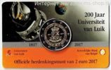 Монета Бельгии 2 Евро "200 лет основания Льежского университета" AU (в упаковке) 2017 год