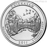 Монета США 25 центов "10-ый рекреационная зона Чикасо, Оклахома", D, AU, 2011