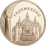 Монета Польши 2 Злотых, "Тшемешно" AU, 2010