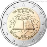 Монета 2 Евро Австрии "50 лет подписания Римского договора" AU, 2007 год