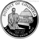 Монета 25 центов США "Округ Колумбия", AU, 2009, Р
