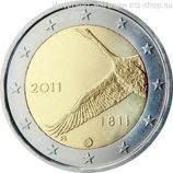 Монета 2 Евро Финляндии  "200-летие Банка Финляндии" AU, 2011 год