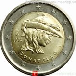 Монета Италии 2 Евро 2016 год "550 лет со дня смерти итальянского скульптора Донателло", AU