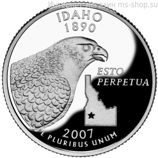 Монета 25 центов США "Айдахо", AU, 2007, Р