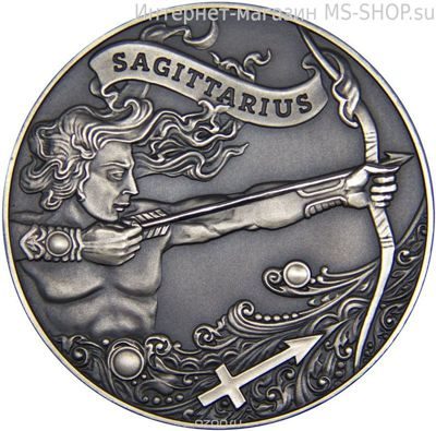 Монета Беларуси 1 рубль "Зодиакальный гороскоп. Стрелец (Sagittarius)", AU, 2015