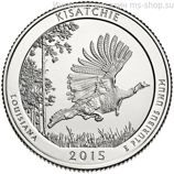 Монета США 25 центов "27-ой национальный лес Кисачи, Луизиана", S, AU, 2015
