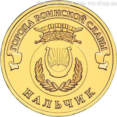 Монета России 10 рублей "Нальчик", АЦ, 2014, СПМД