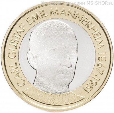 Монета Финляндии 5 евро "Карл Густав Эмиль Маннергейм", 2017