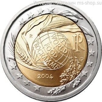 Монета 2 Евро Италии "Всемирная продовольственная программа" AU, 2004 год