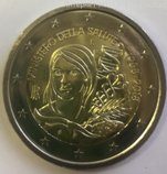 Монета Италии 2 евро "60 лет Министерству Здравоохранения Италии", AU, 2018