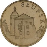 Монета Польши 2 Злотых, "Слупск" AU, 2007