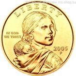 Монета США 1 доллар "Парящий орёл", AU, P, 2005
