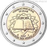 Монета 2 Евро Нидерланды  "50 лет подписания Римского договора" AU, 2007 год